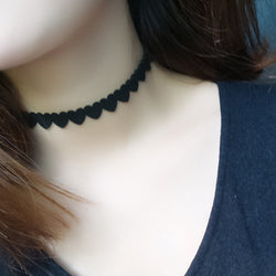 Heart Shaped  Goth Black Velvet Choker Necklace Gothic Vintage Tattoo Ribbon Neckless Collar Jewelry For Women Punk Chocker