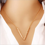 Fashion Simple Necklace 2017 Glod Plated,Elegant Big V Pattern Clavicle Fatima Bar Necklace Pendents,Shirt Neckless Women