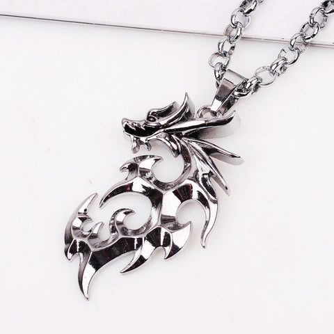 Ethnic Fire Dragon Stainless Steel Link Necklaces Necklece Male Vintage Retro Colar Masculino Couro Gothic Men Jewelry Gifts