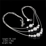 ER Romantic 925 Italy Necklace Girlfriend Italian Jewelry Silver Plated Multi Balls Neckless Women Cute Choker Neclace SN041